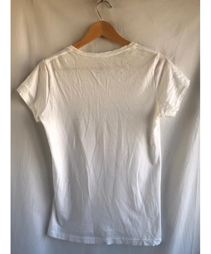 White, round necked tee