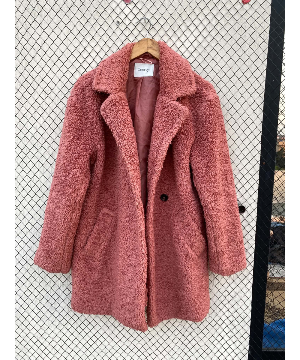 Pink fur coat