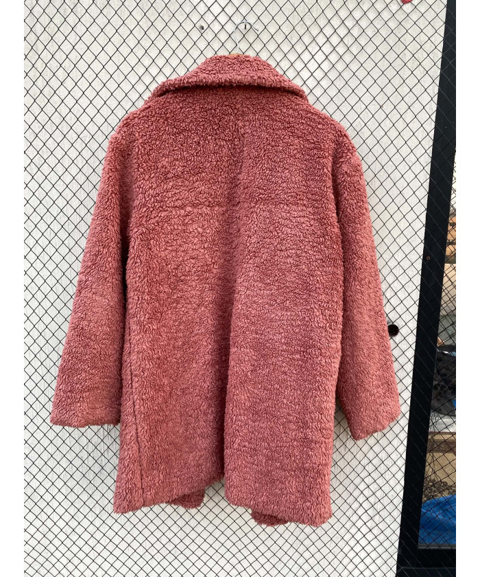 Pink fur coat