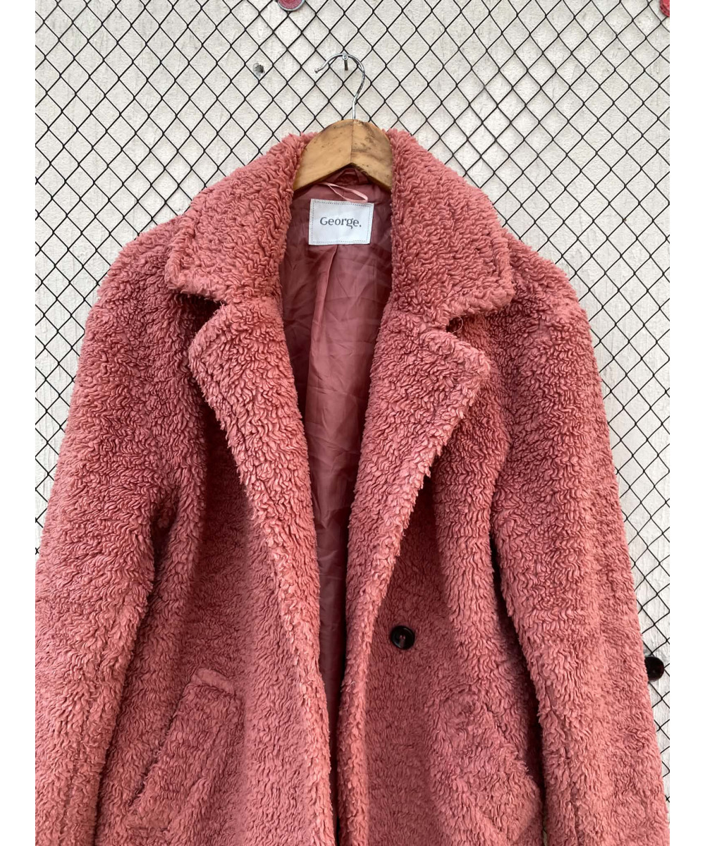 Pink fur coat