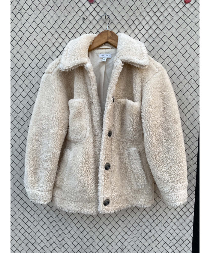 Off white colored teddy jacket