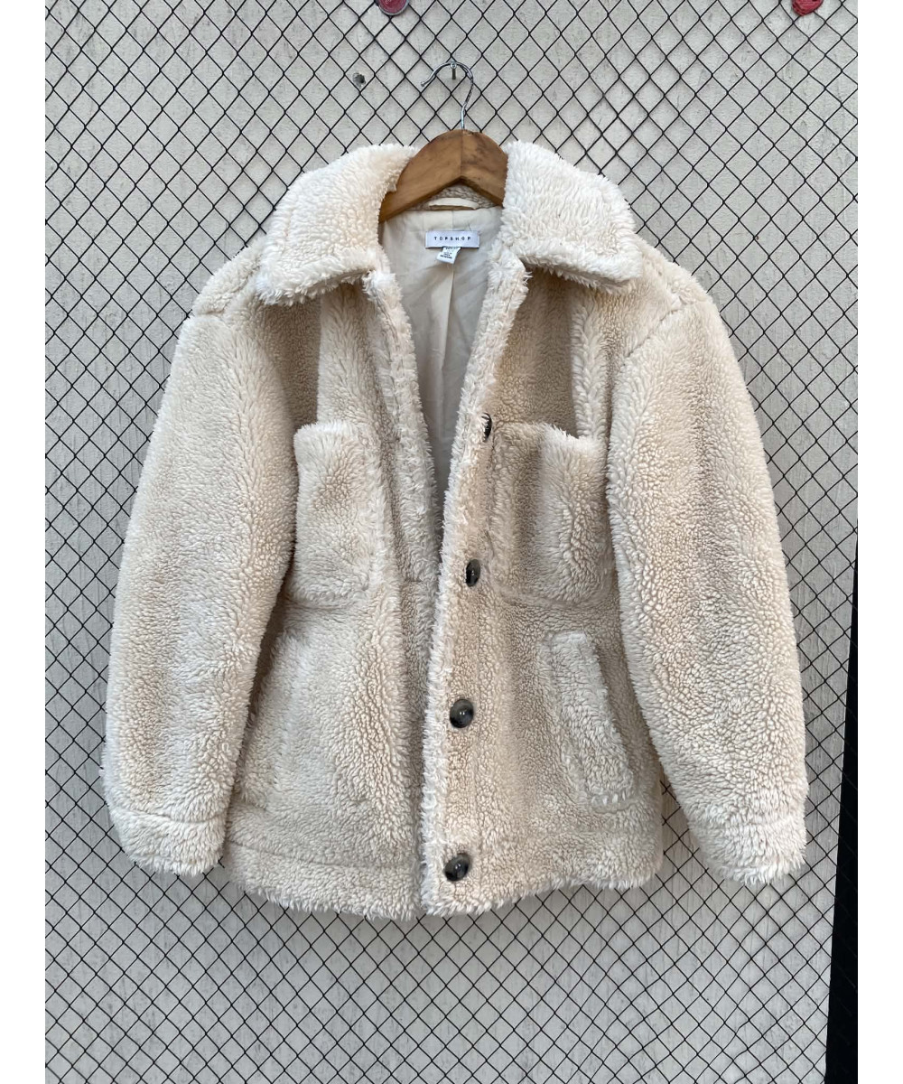 Off white colored teddy jacket