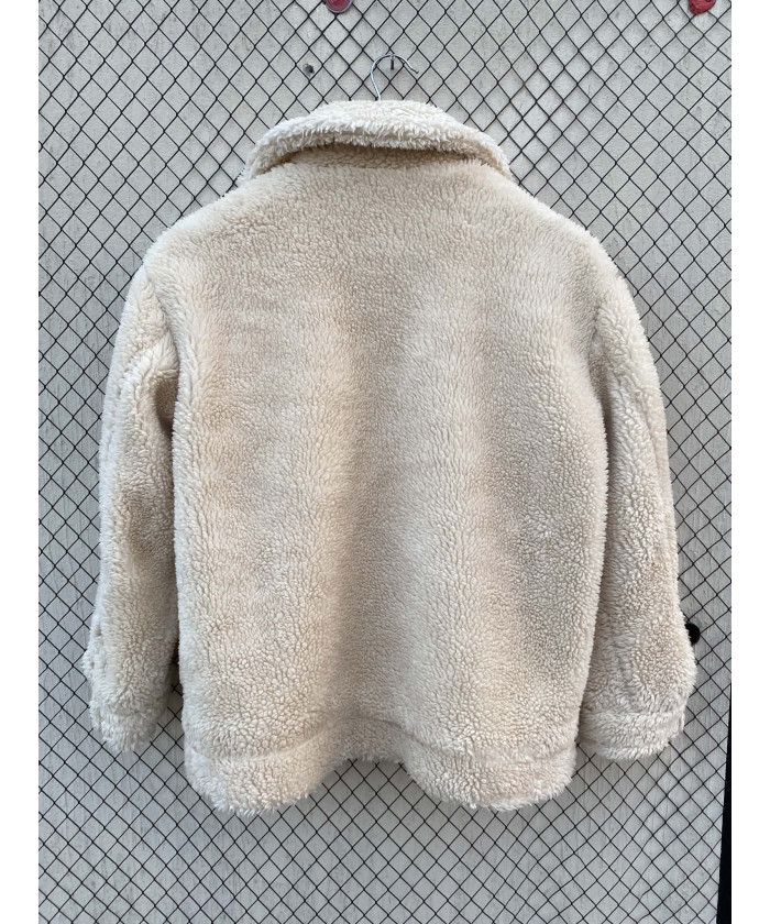 Off white colored teddy jacket