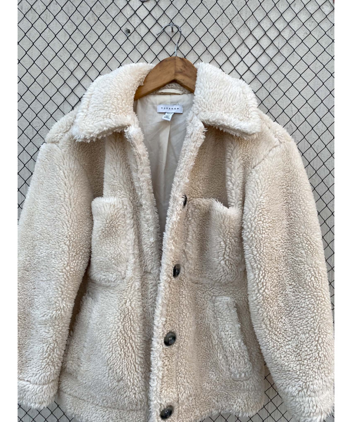 Off white colored teddy jacket