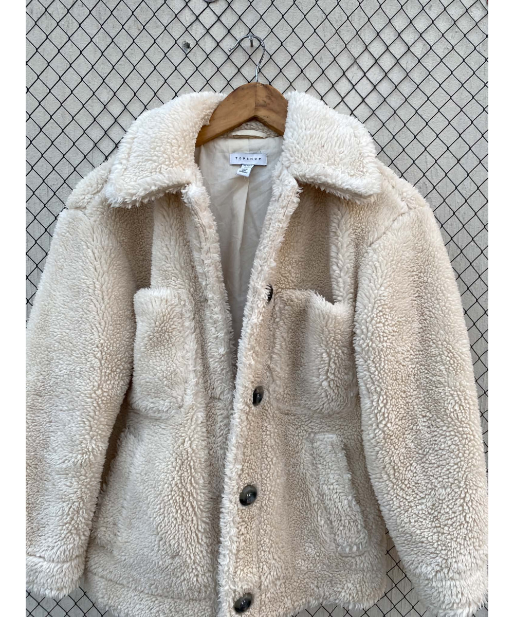 Off white colored teddy jacket