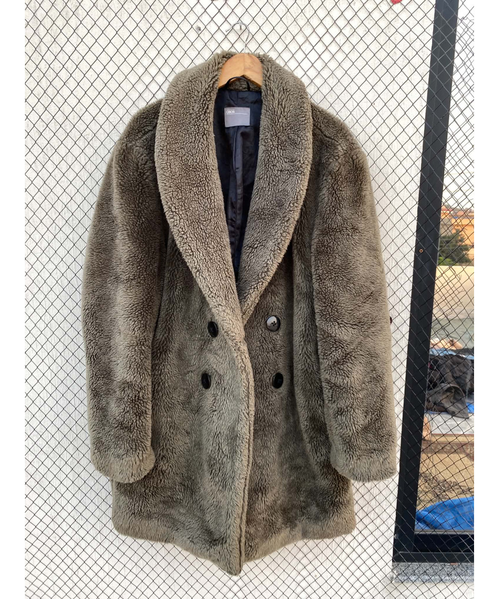 Green long teddy coat