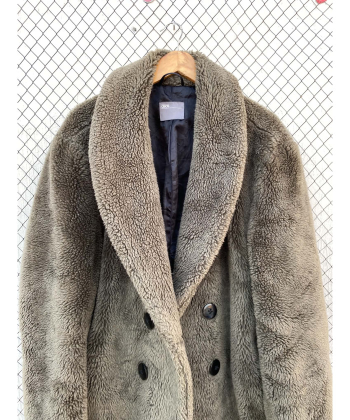 Green long teddy coat