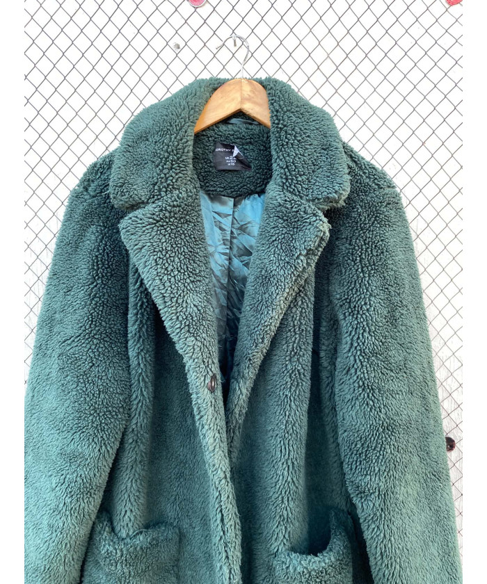 Green teddy coat