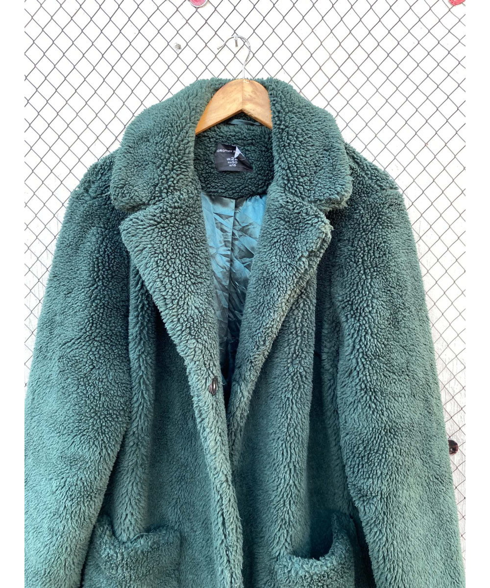 Green teddy coat