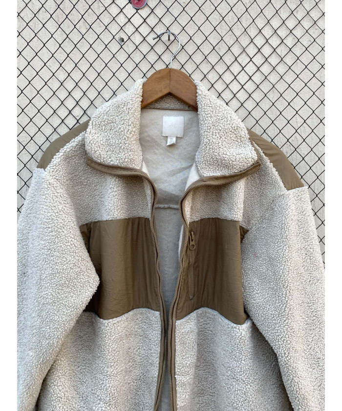 White teddy zipper jacket