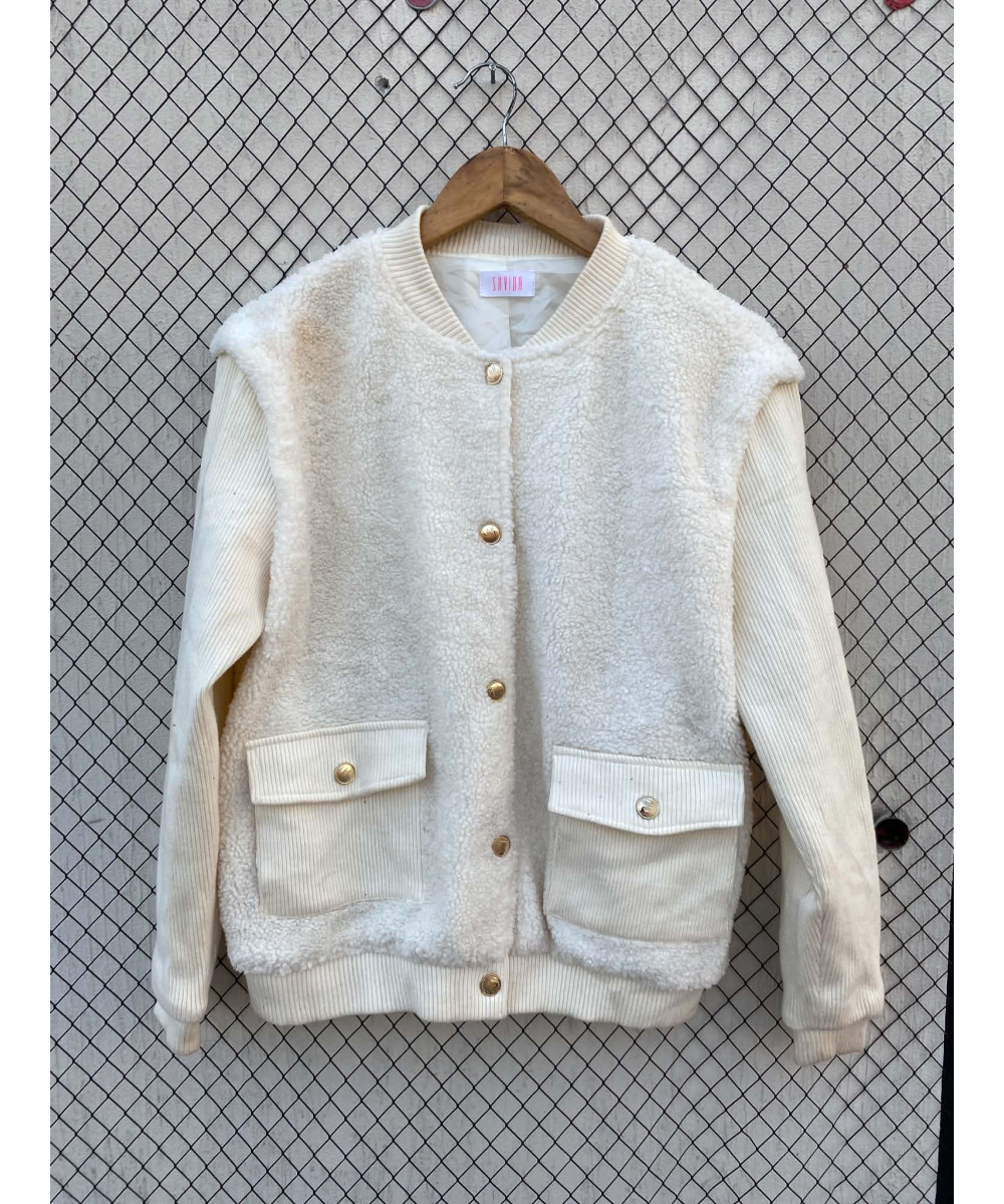 Cream colored teddy jacket