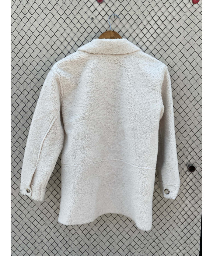 Off white colored, fur jacket