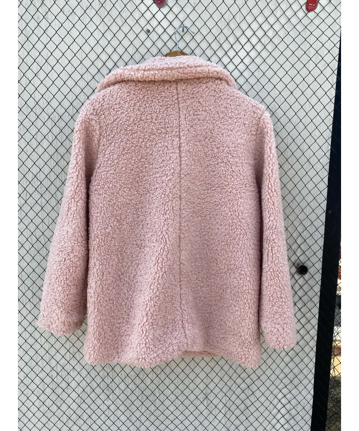 Light peach colored, teddy jacket