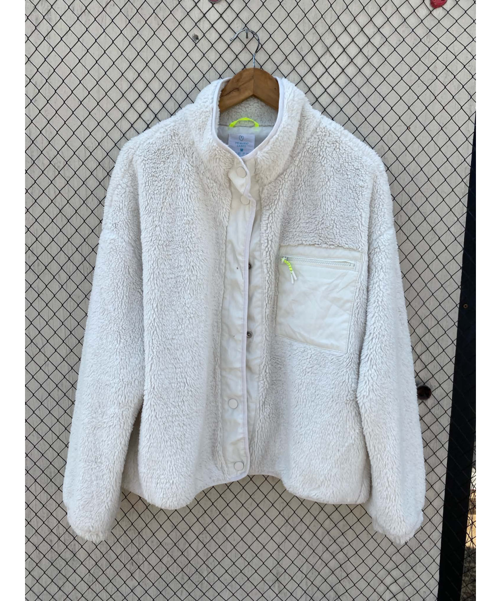 White teddy zipper jacket