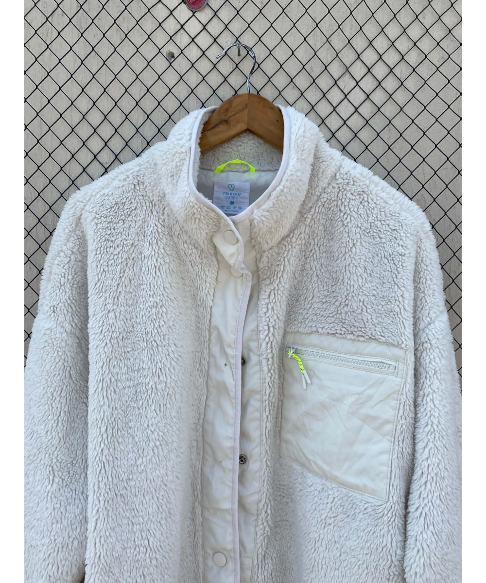White teddy zipper jacket