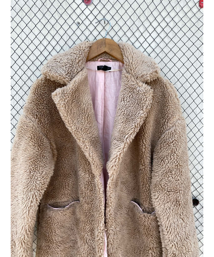 Beige teddy coat