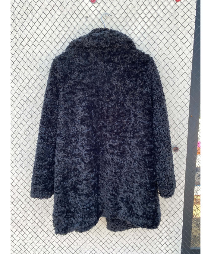 Black, fur coat