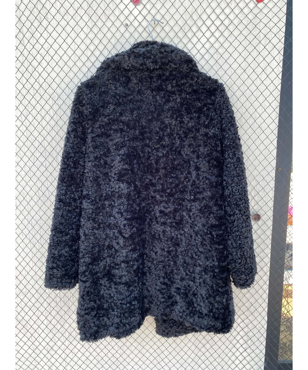 Black, fur coat