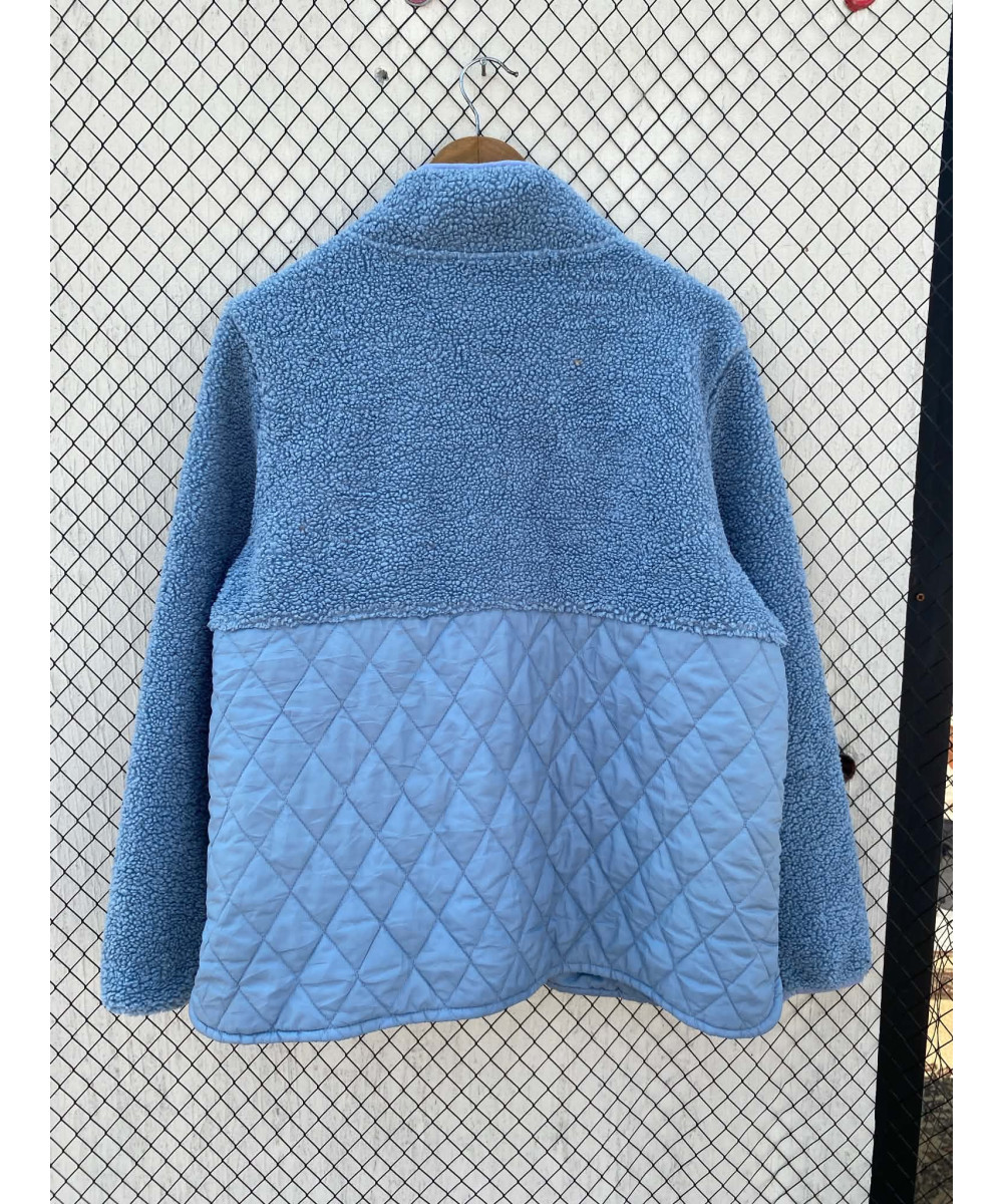 Blue, teddy, zipper jacket