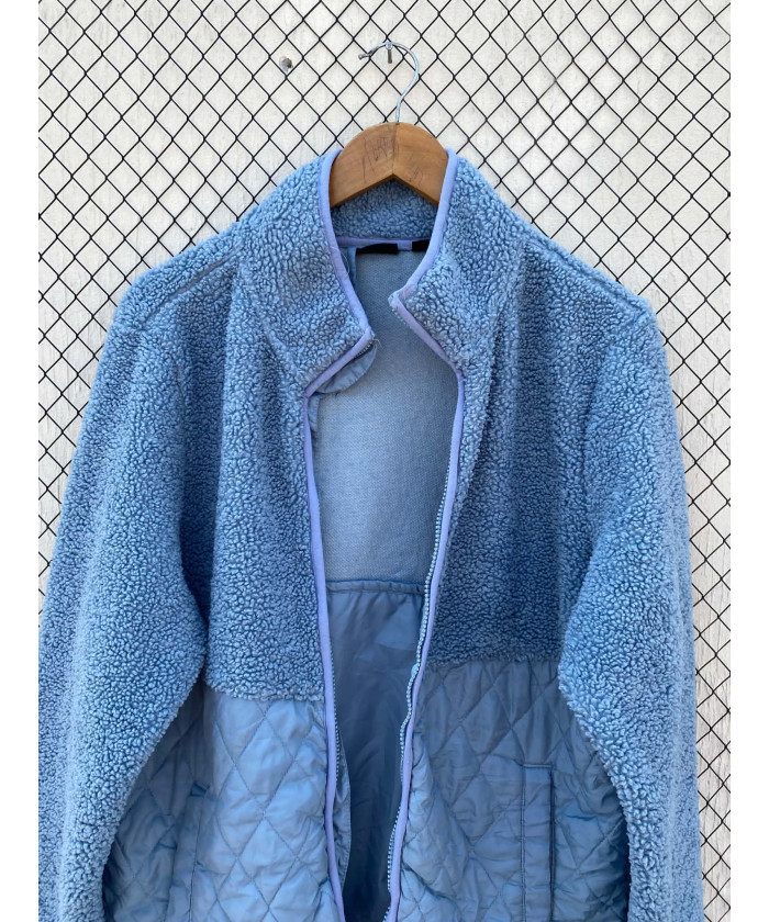 Blue, teddy, zipper jacket