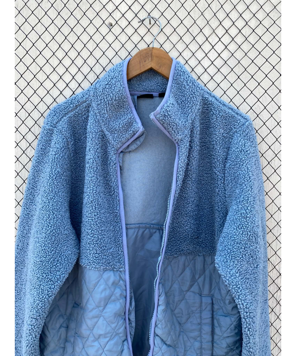 Blue, teddy, zipper jacket