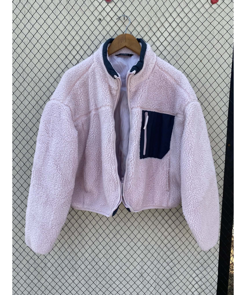 Lilac colored, teddy, zipper jacket