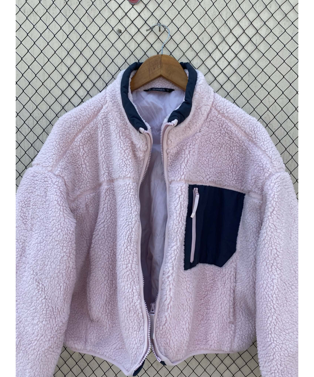 Lilac colored, teddy, zipper jacket