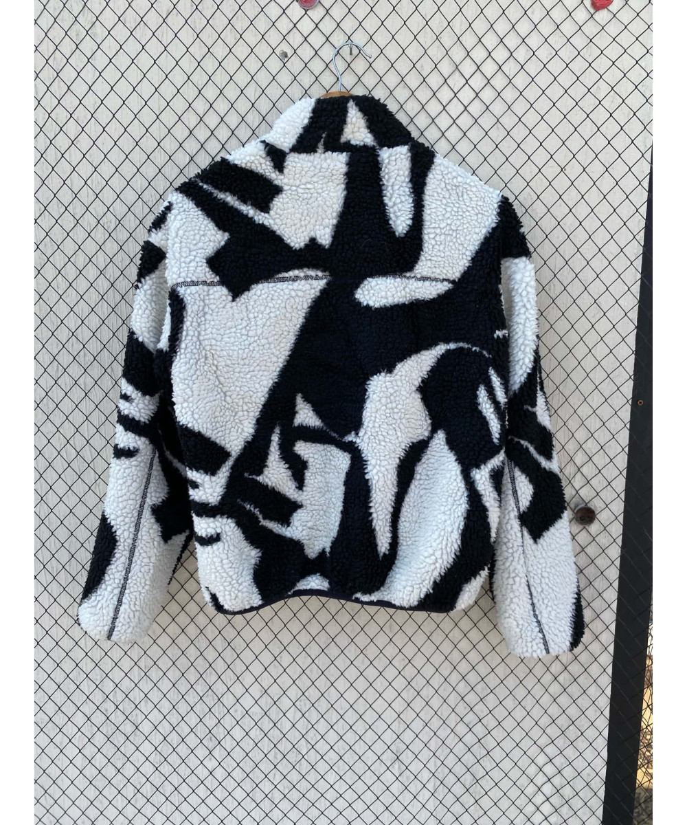 Black & white, patterned, teddy jacket