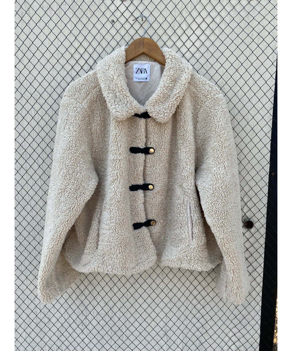 Cream-colored, teddy jacket