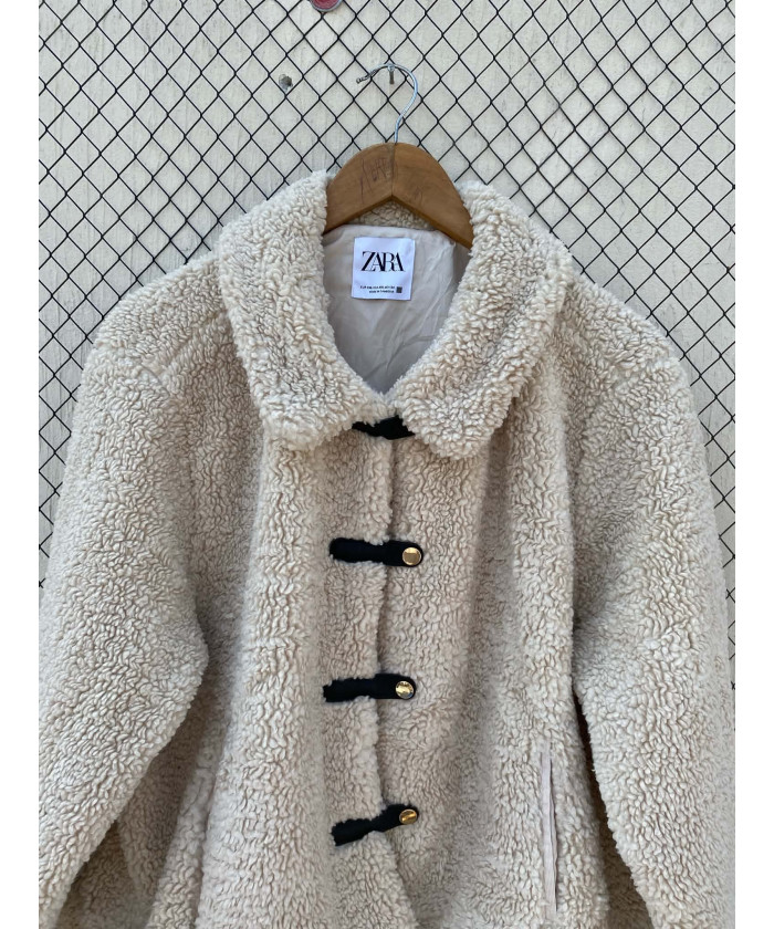 Cream-colored, teddy jacket