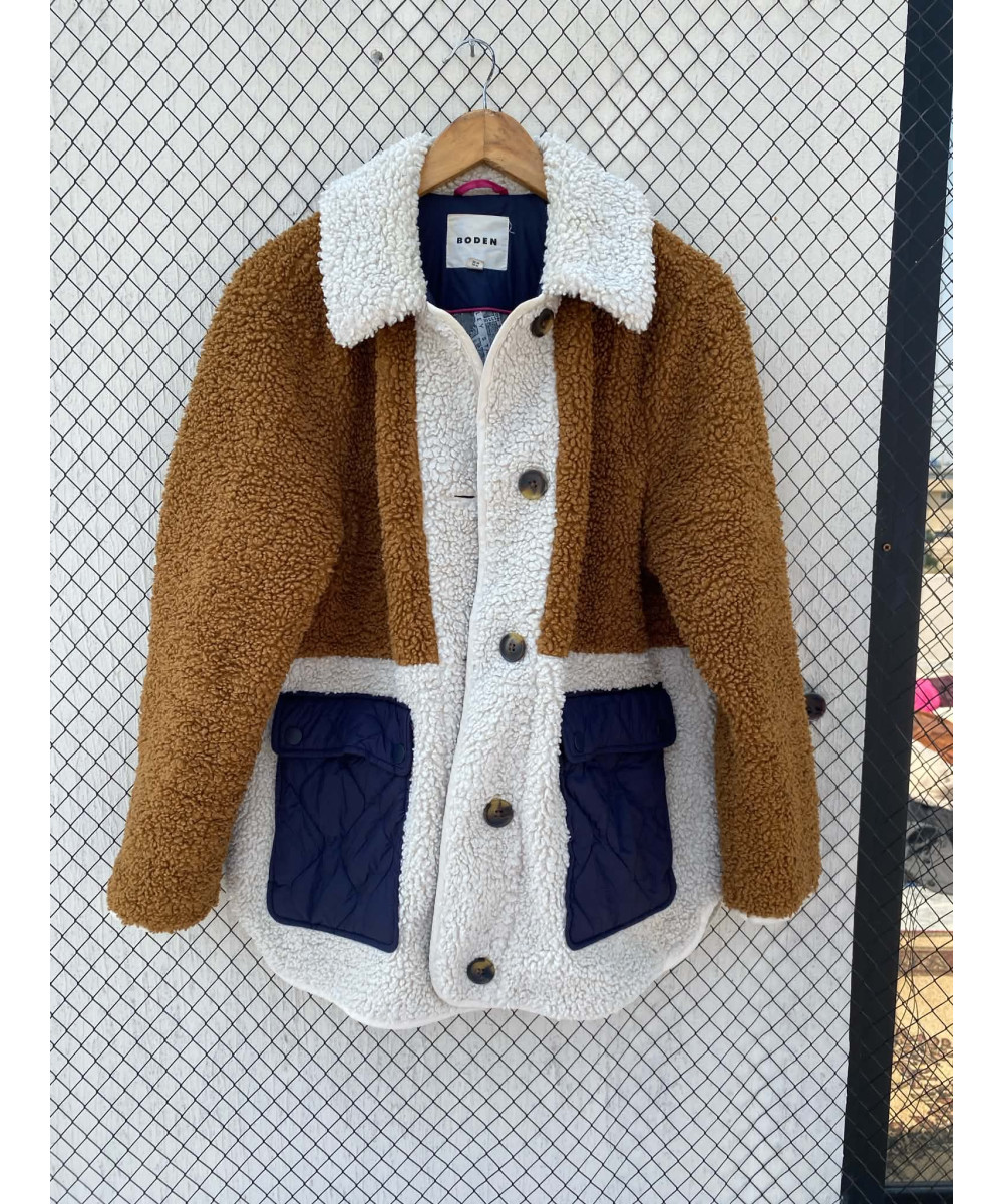 Tri-colored, teddy jacket
