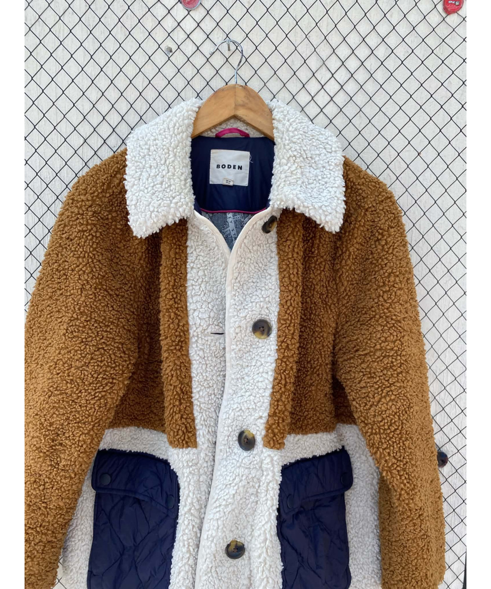 Tri-colored, teddy jacket