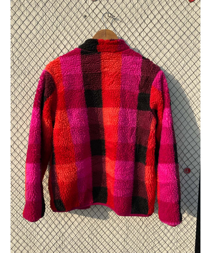 Multi-colored, teddy, zipper jacket