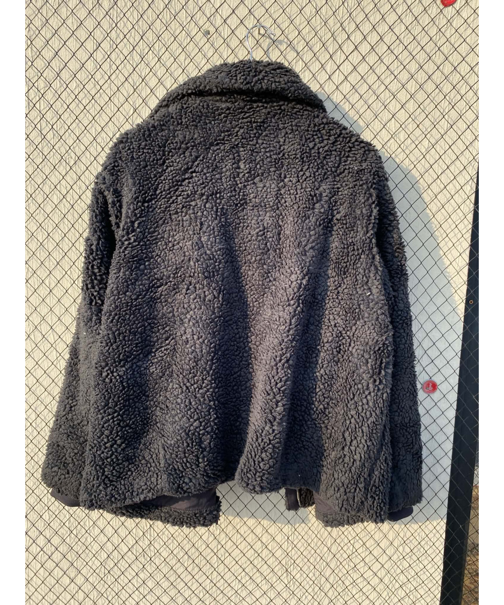 Charcoal gray, teddy, zipper jacket