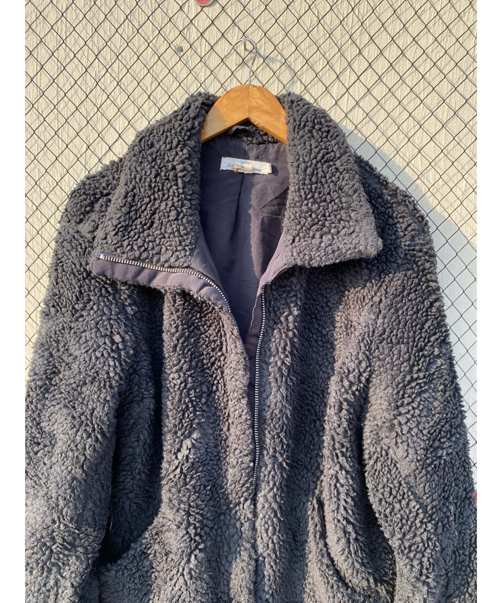 Charcoal gray, teddy, zipper jacket