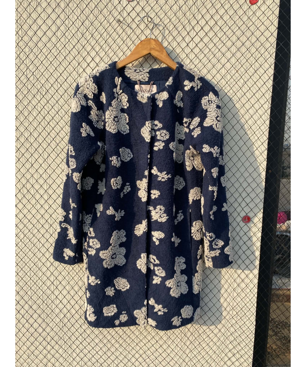 Blue, floral, teddy jacket