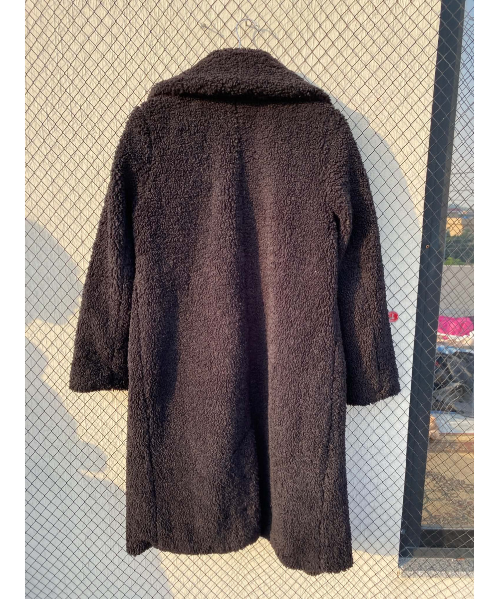 Black, long, teddy coat