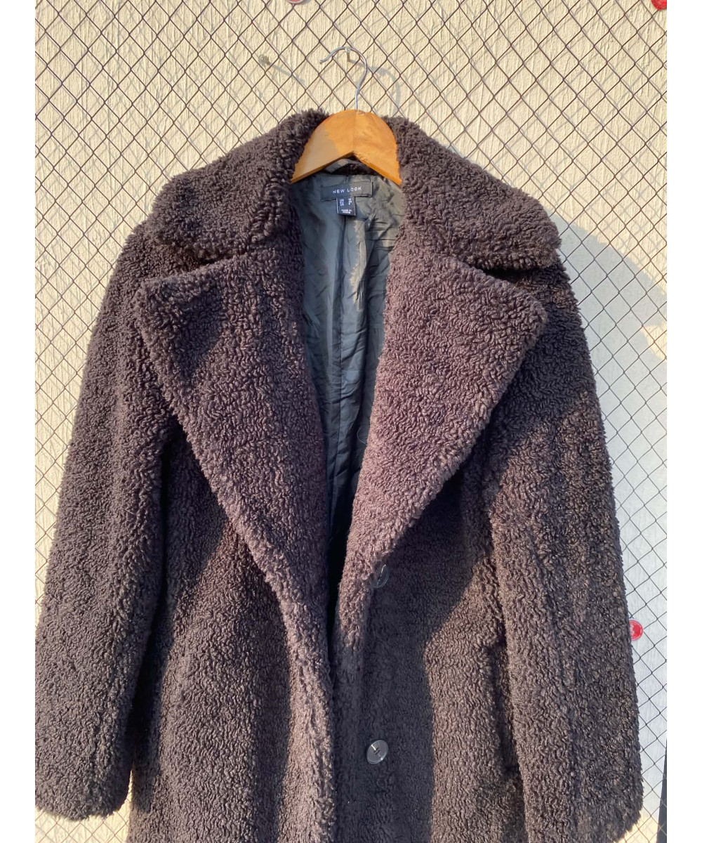 Black, long, teddy coat