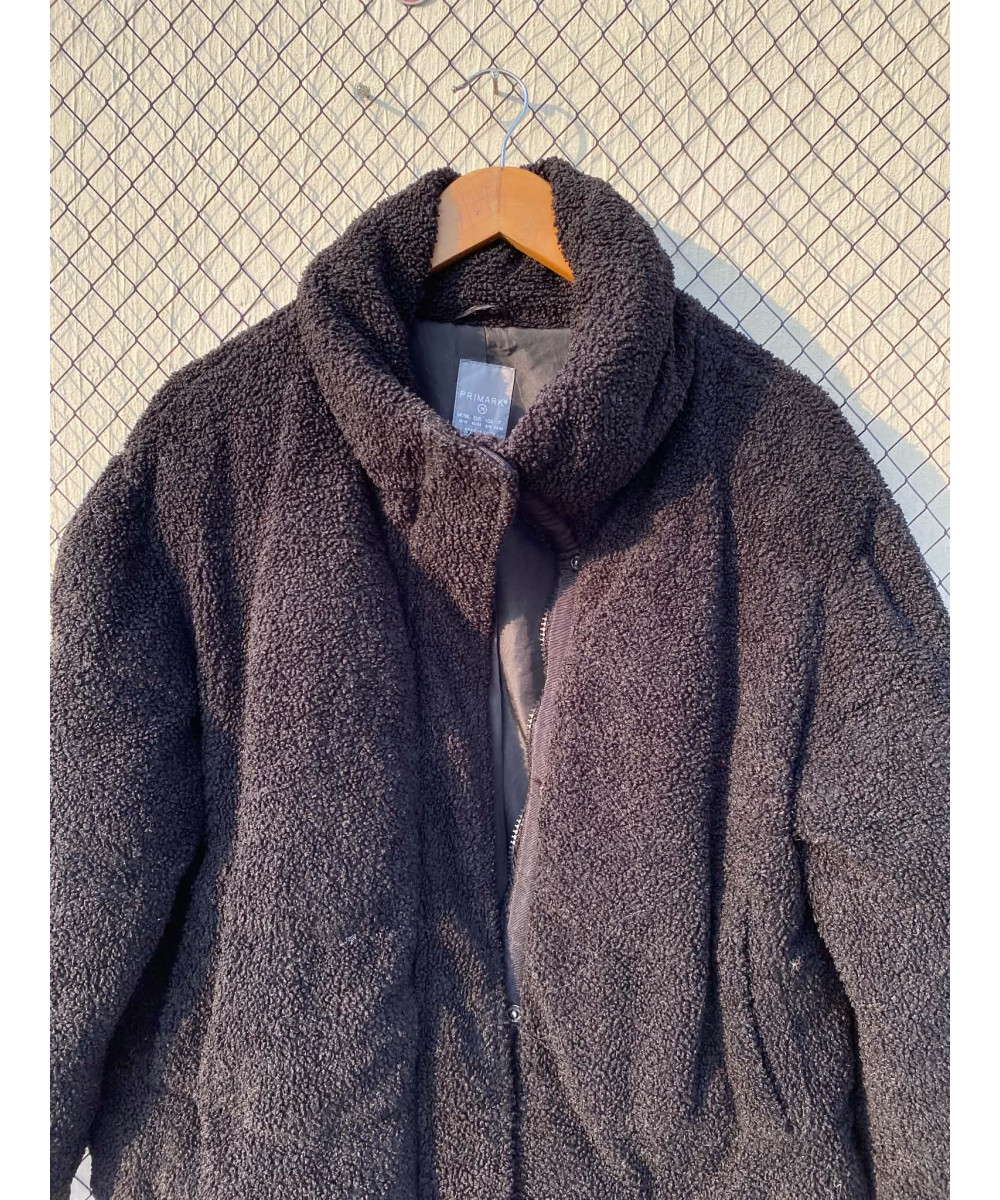 Black, teddy, puffer, zipper jacket