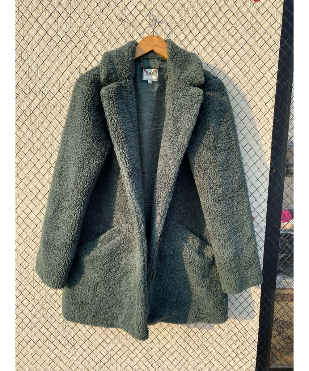 Green, teddy coat
