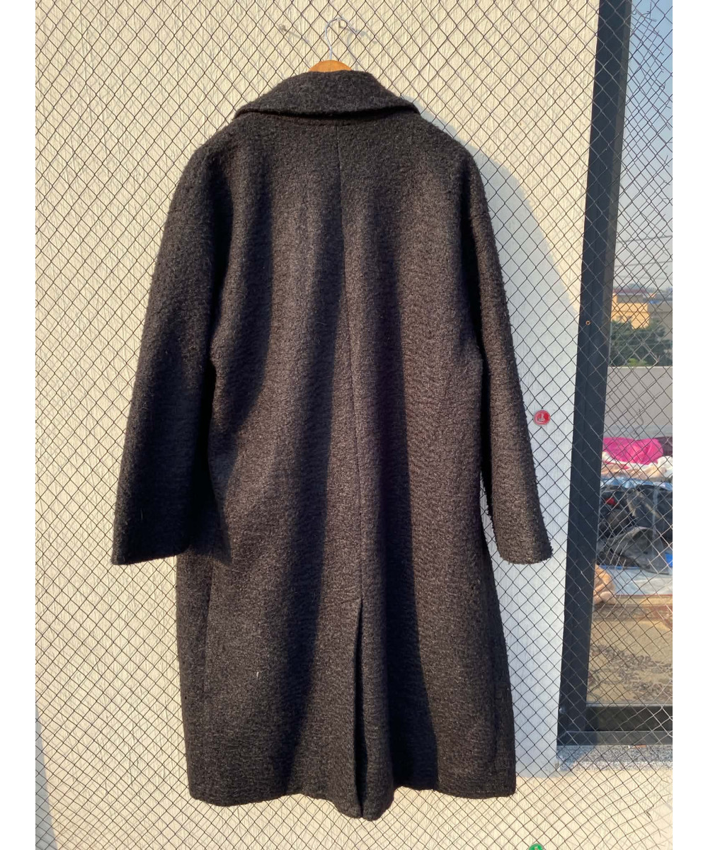 Black, long, wool coat