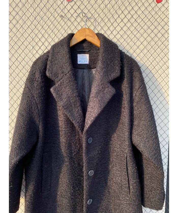 Black, long, wool coat