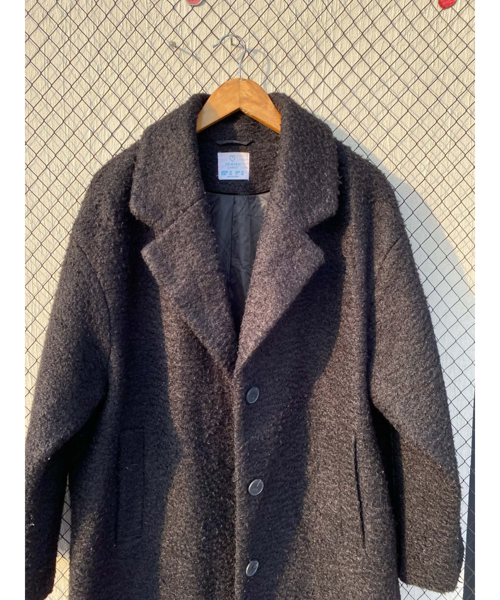 Black, long, wool coat