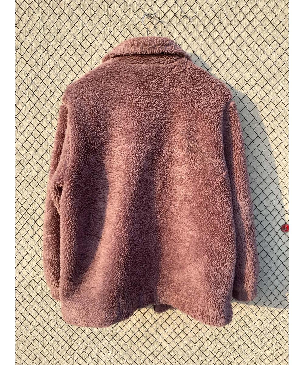 Tea pink colored, teddy, zipper jacket