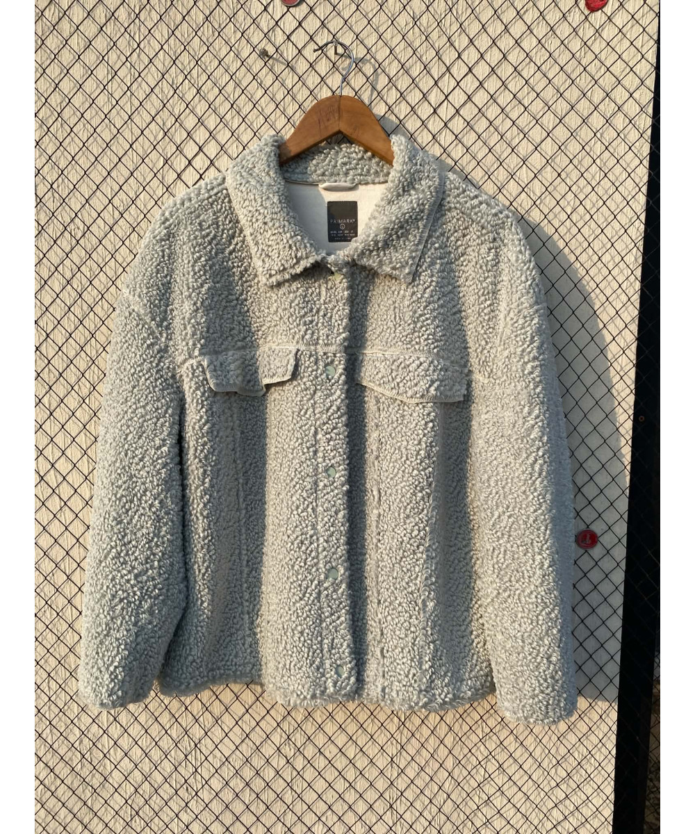 Mint green colored, teddy shacket