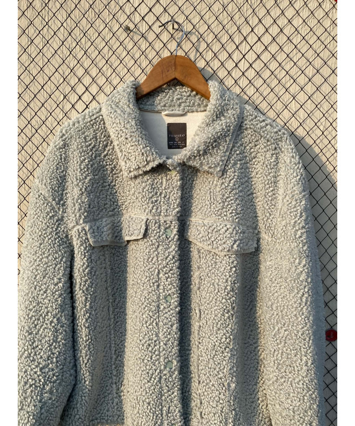 Mint green colored, teddy shacket