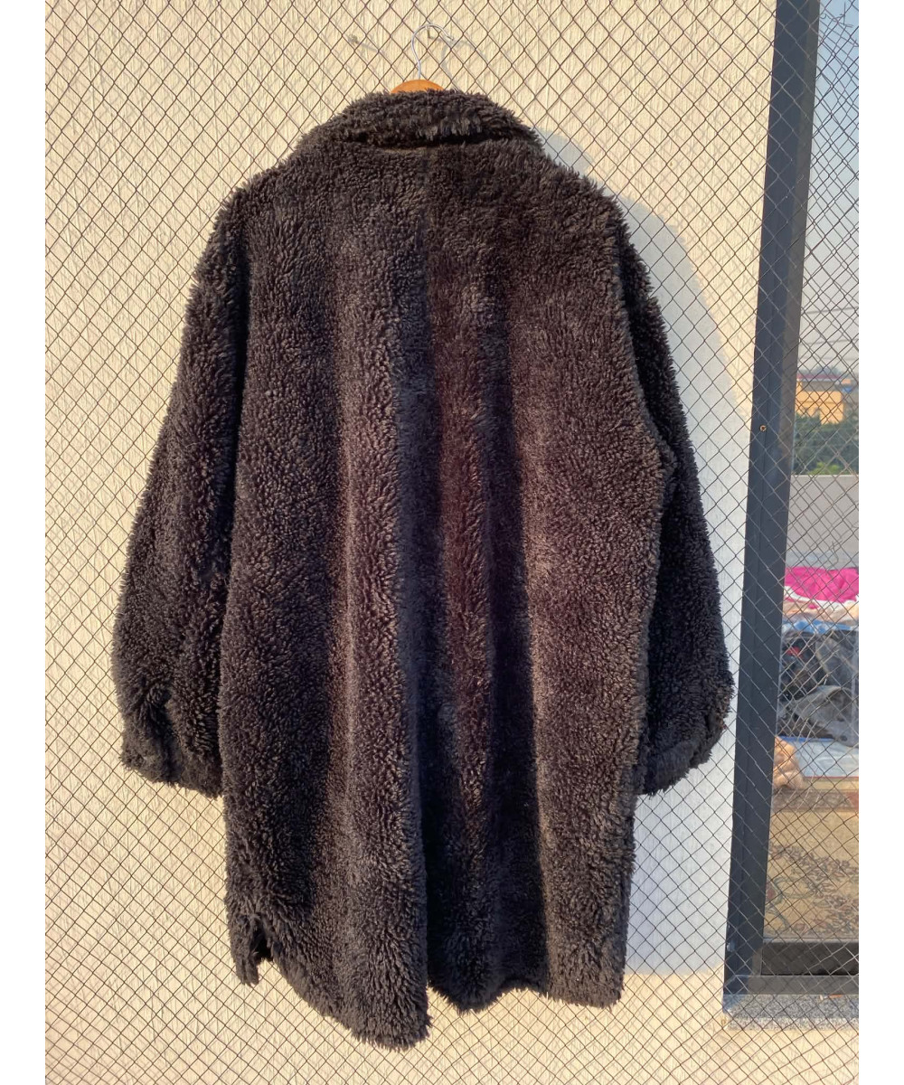Black, mid-lengthed, fur jacket