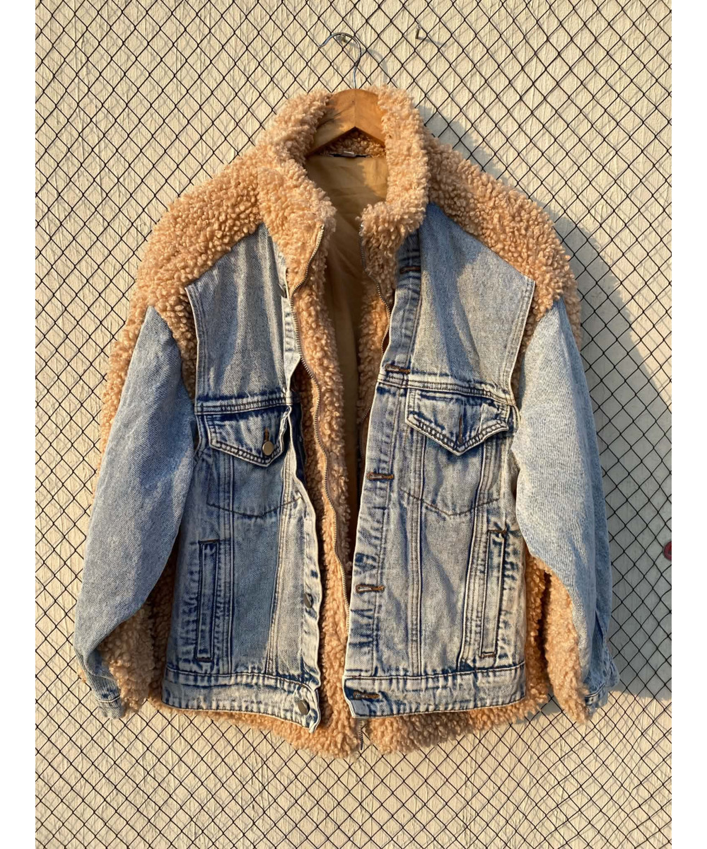 Camel-colored, teddy jacket