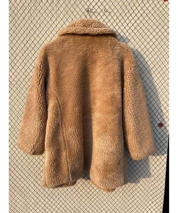 Fawn-colored, teddy coat
