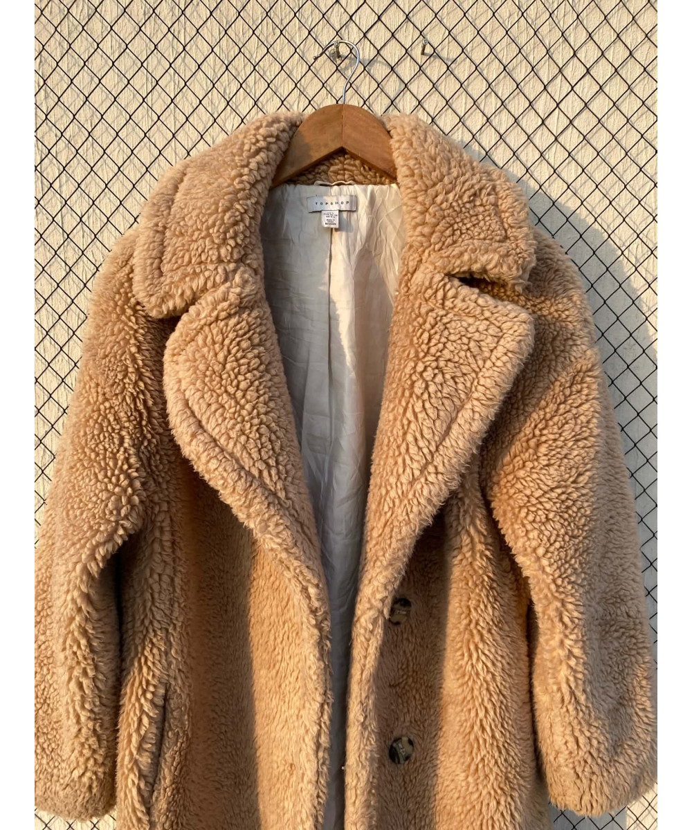 Fawn-colored, teddy coat